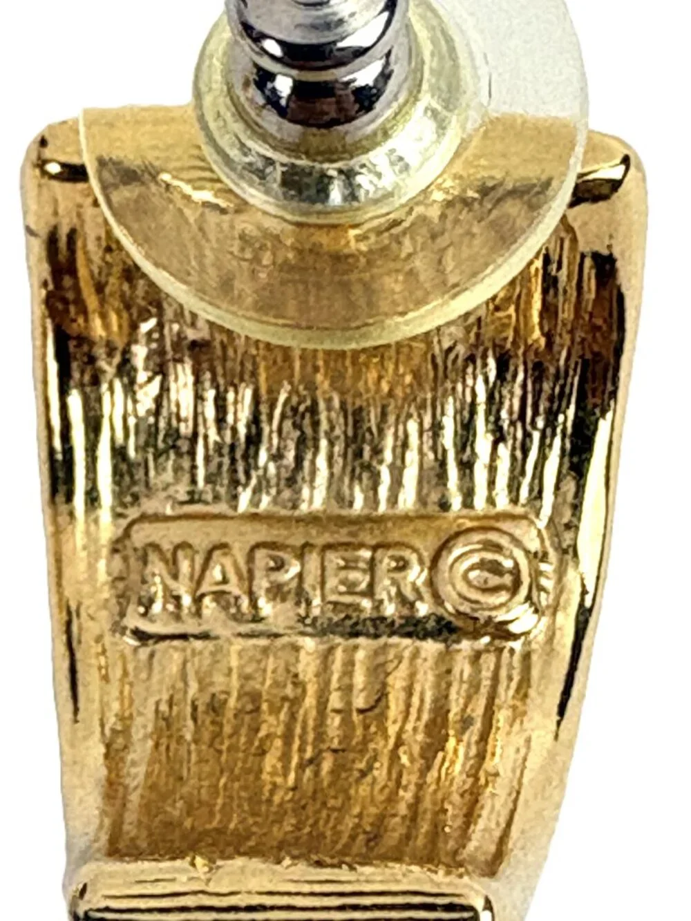 Vintage Napier Gold-Tone & Black Enamel Earrings 